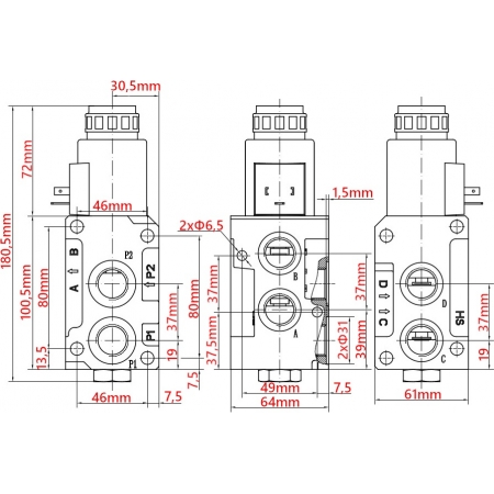 ZESTAW 4 SEKCYJNY TURA ROZDZIELACZ JOYSTICK LINKI 1000mm